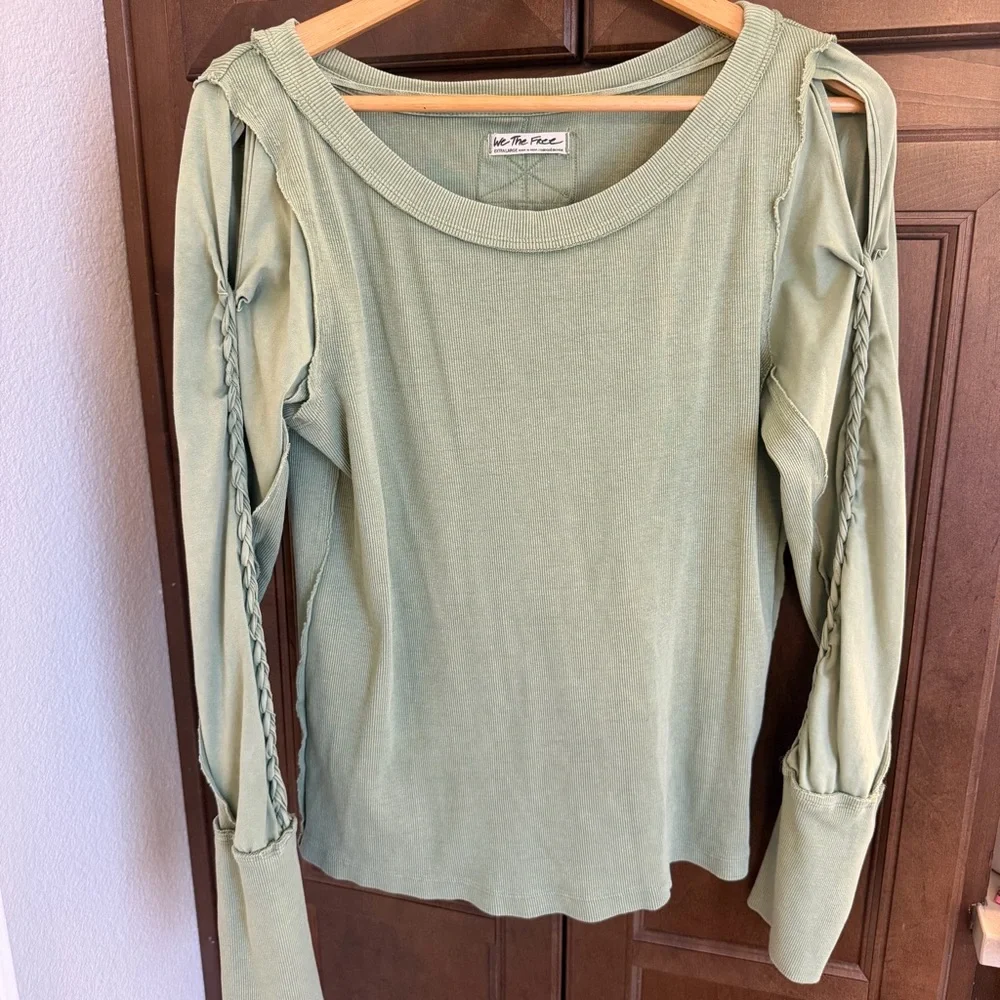 We The Free Olive Long Sleeve Women's Top - Picture 2 of 5
